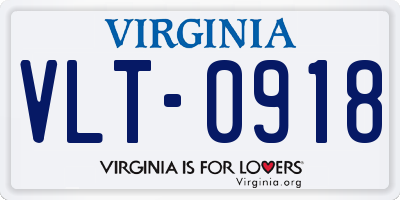 VA license plate VLT0918