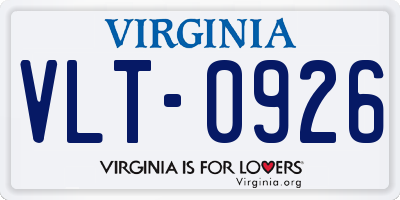 VA license plate VLT0926