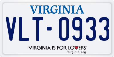 VA license plate VLT0933