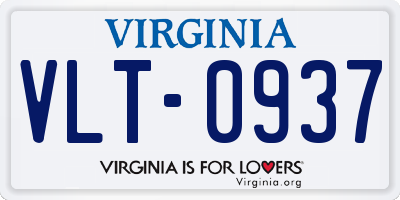 VA license plate VLT0937