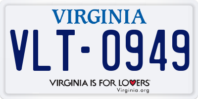 VA license plate VLT0949