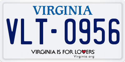 VA license plate VLT0956