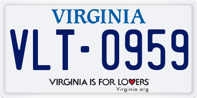 VA license plate VLT0959