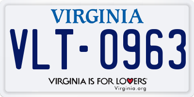 VA license plate VLT0963