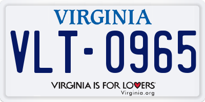 VA license plate VLT0965