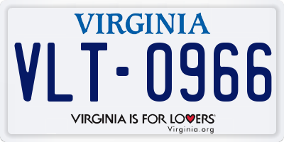 VA license plate VLT0966