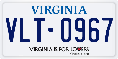 VA license plate VLT0967