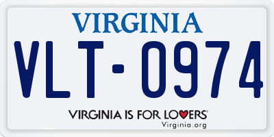 VA license plate VLT0974
