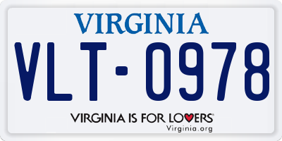 VA license plate VLT0978