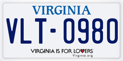 VA license plate VLT0980