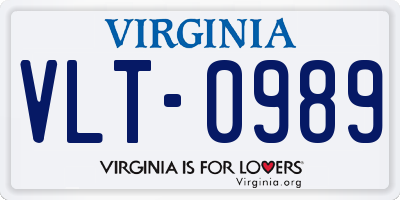VA license plate VLT0989
