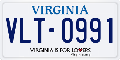VA license plate VLT0991