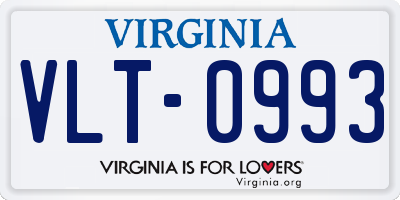 VA license plate VLT0993