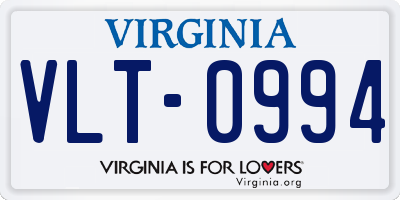VA license plate VLT0994