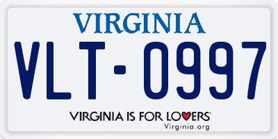 VA license plate VLT0997