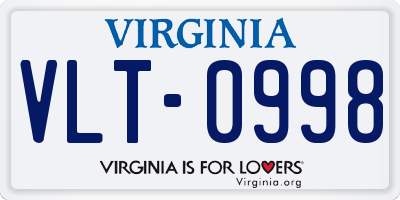 VA license plate VLT0998