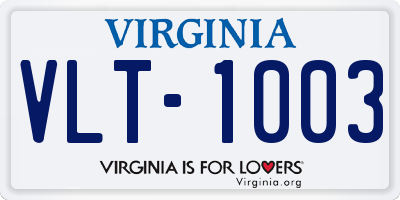 VA license plate VLT1003