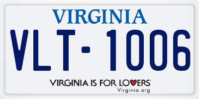 VA license plate VLT1006