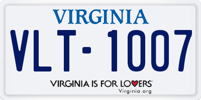 VA license plate VLT1007