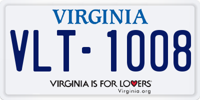 VA license plate VLT1008