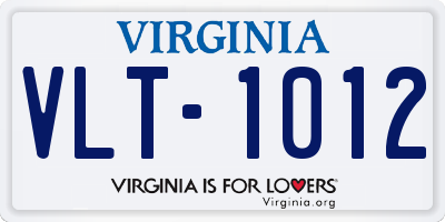 VA license plate VLT1012