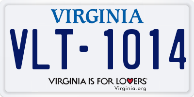 VA license plate VLT1014
