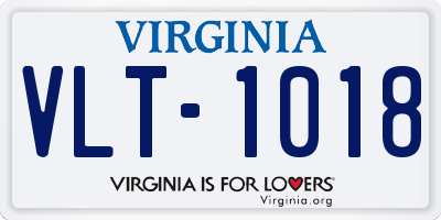 VA license plate VLT1018
