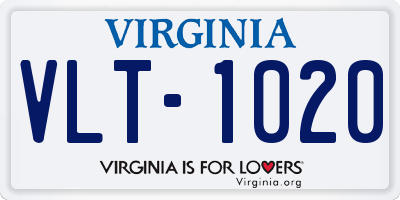 VA license plate VLT1020