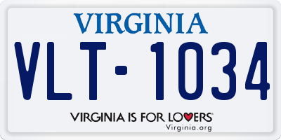 VA license plate VLT1034