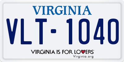 VA license plate VLT1040