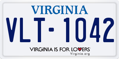 VA license plate VLT1042