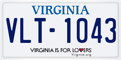 VA license plate VLT1043