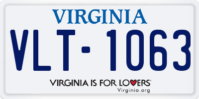 VA license plate VLT1063