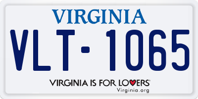 VA license plate VLT1065