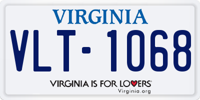 VA license plate VLT1068