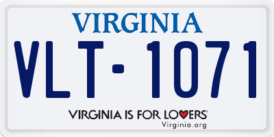 VA license plate VLT1071