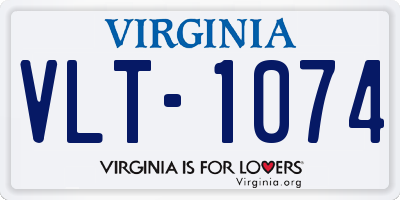 VA license plate VLT1074