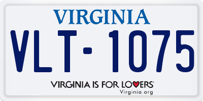 VA license plate VLT1075