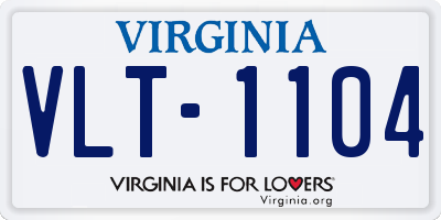 VA license plate VLT1104