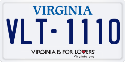 VA license plate VLT1110