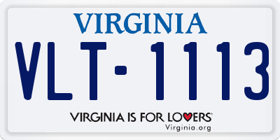 VA license plate VLT1113