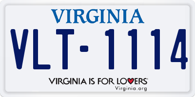 VA license plate VLT1114