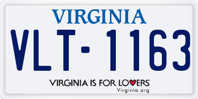 VA license plate VLT1163