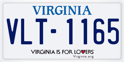 VA license plate VLT1165