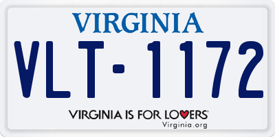VA license plate VLT1172
