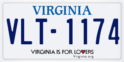 VA license plate VLT1174