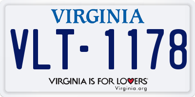VA license plate VLT1178