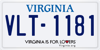 VA license plate VLT1181
