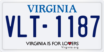 VA license plate VLT1187