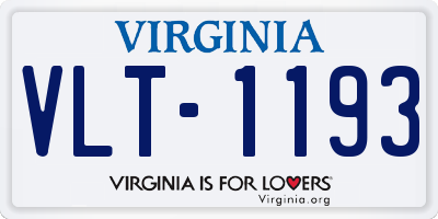 VA license plate VLT1193
